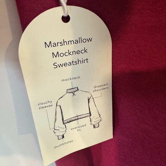 Blogilates Women's Marshmallow Mockneck Sweatshirt, Burgundy, Sz L, NWT - Picture 11 of 15